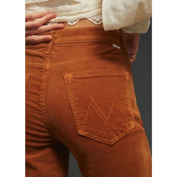 New Mother The Mid Rise Dazzler Corduroy Ankle Jeans Pants In Monks Robe Size 34 - Picture 6 of 13